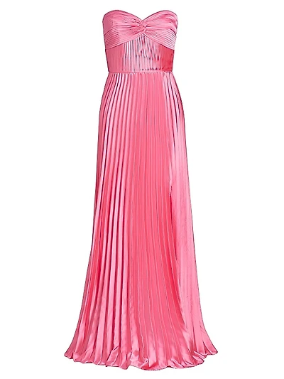 Stef Strapless Pleated Gown