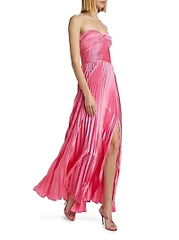 Stef Strapless Pleated Gown
