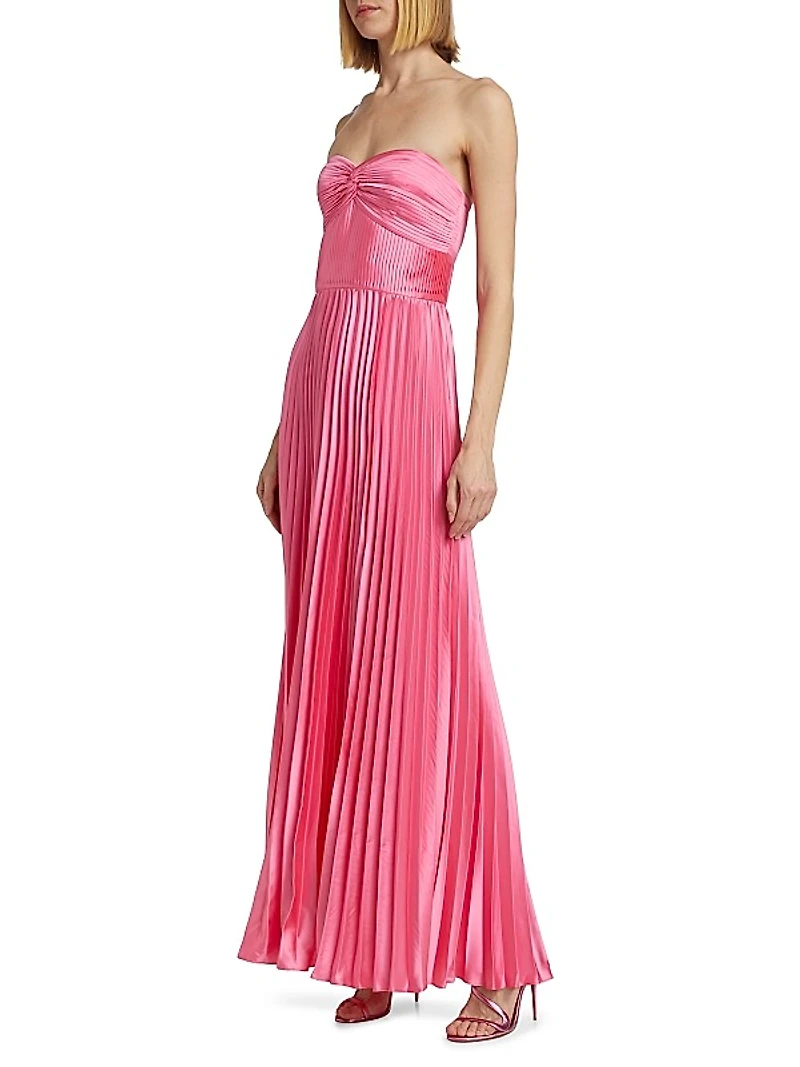 Stef Strapless Pleated Gown