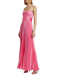 Stef Strapless Pleated Gown