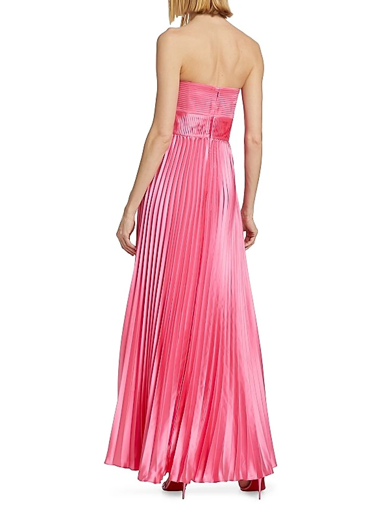 Stef Strapless Pleated Gown
