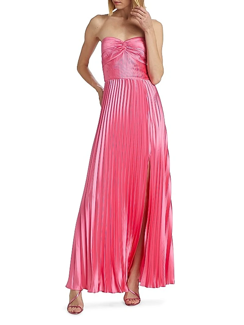 Stef Strapless Pleated Gown