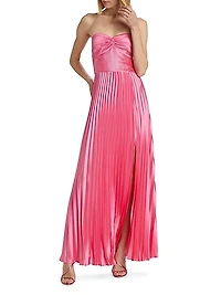 Stef Strapless Pleated Gown