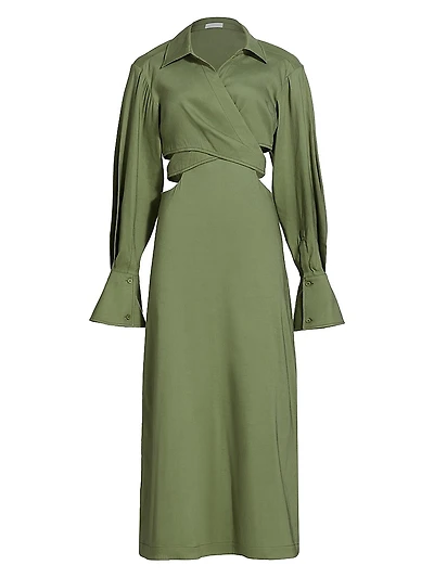 Giulia Linen-Blend Wrap Maxi Dress