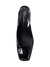 Peaches 85MM Patent Leather Slingback Pumps