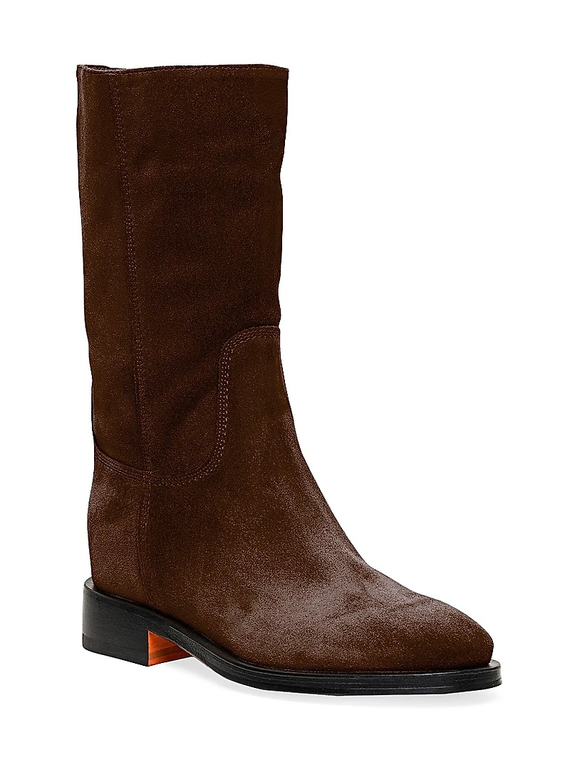 Suede Mid Calf Boots