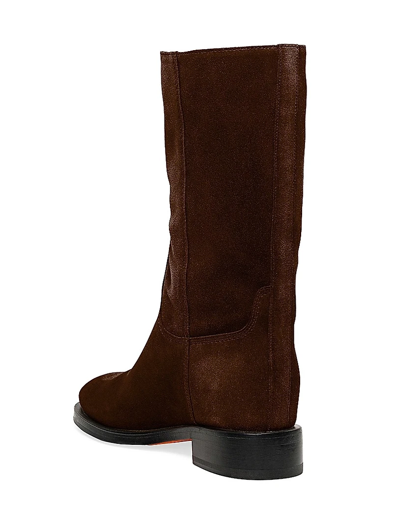 Suede Mid Calf Boots