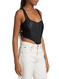 Tabia Leather Corset Crop Top