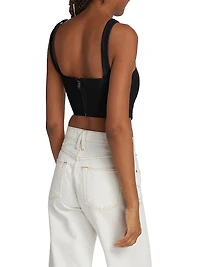 Tabia Leather Corset Crop Top