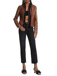 Arlette Leather Biker Jacket