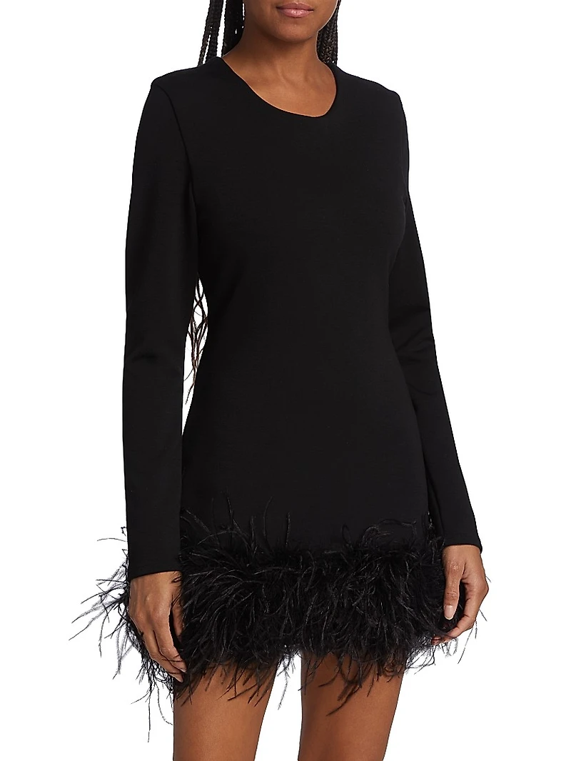 Bahira Feather-Trim Minidress