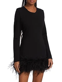 Bahira Feather-Trim Minidress