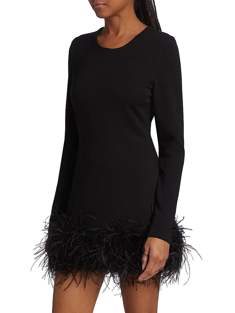 Bahira Feather-Trim Minidress