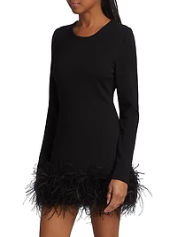 Bahira Feather-Trim Minidress