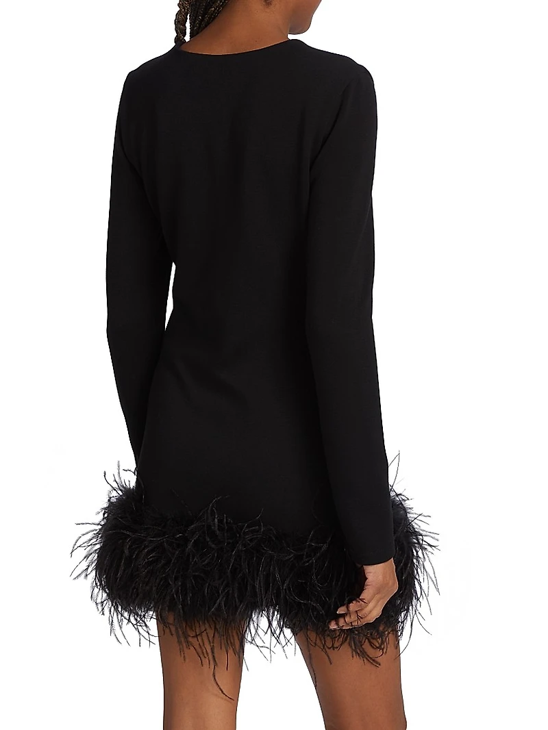 Bahira Feather-Trim Minidress