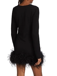 Bahira Feather-Trim Minidress