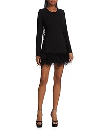 Bahira Feather-Trim Minidress