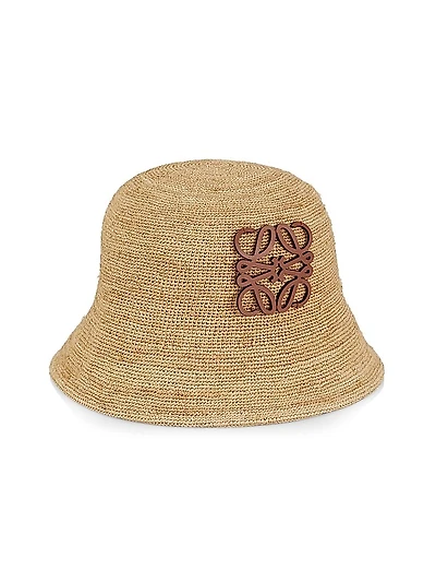 LOEWE x Paula's Ibiza Raffia & Leather Bucket Hat