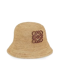 LOEWE x Paula's Ibiza Raffia & Leather Bucket Hat