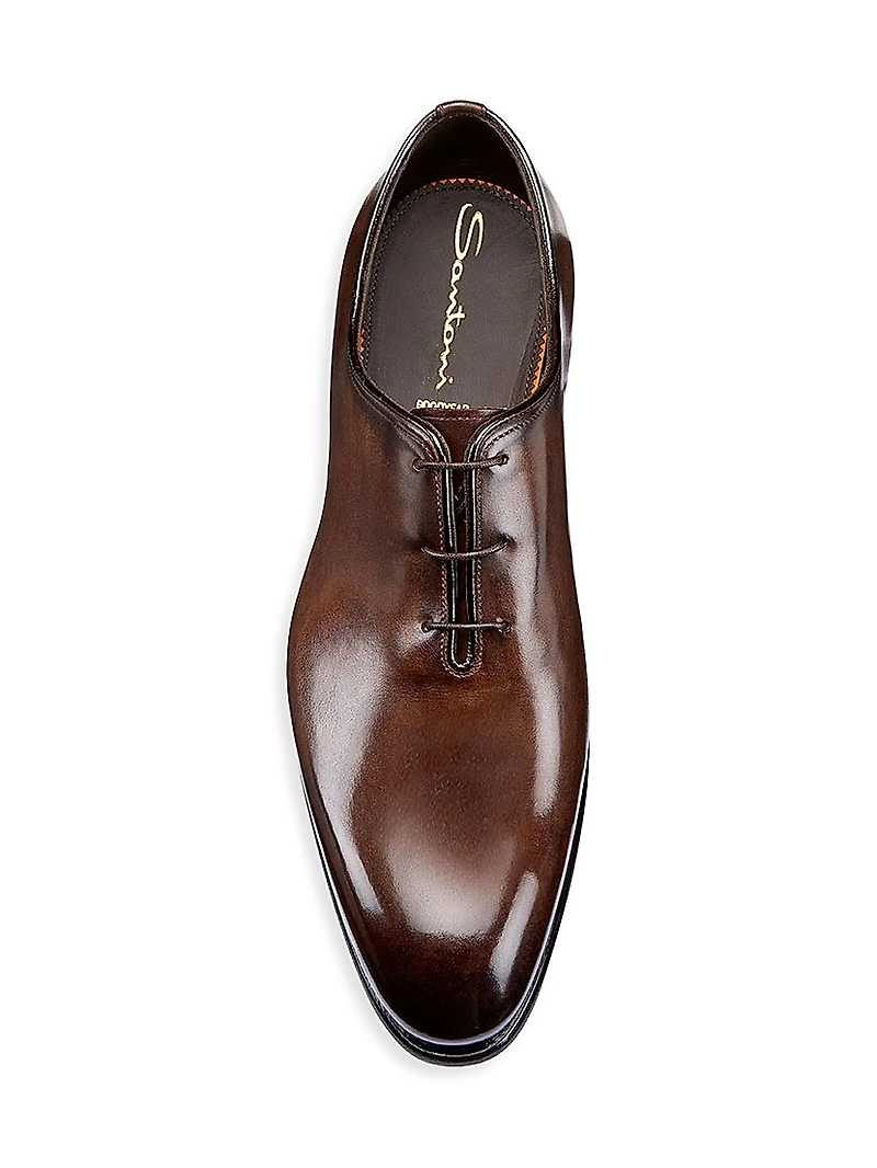 Polished Leather Wholecut Oxfords