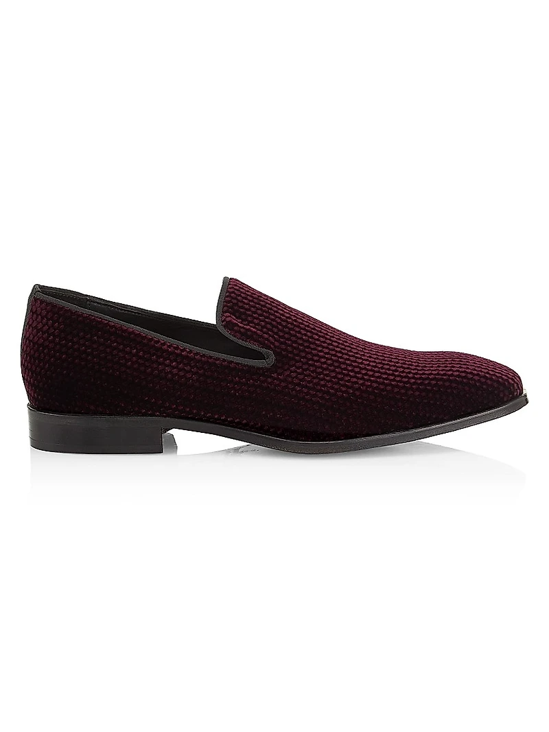 COLLECTION Dotted Velvet Loafers