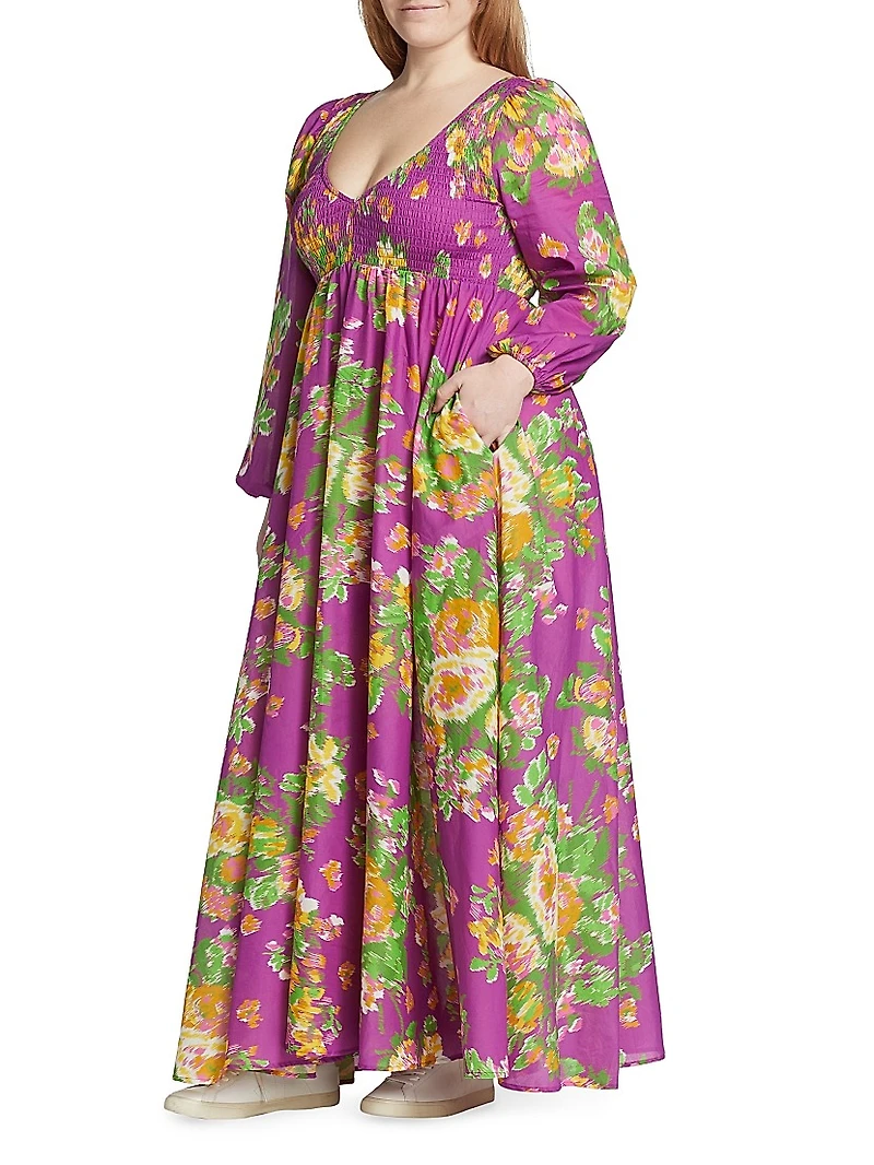 Smocked Floral Maxi Dress