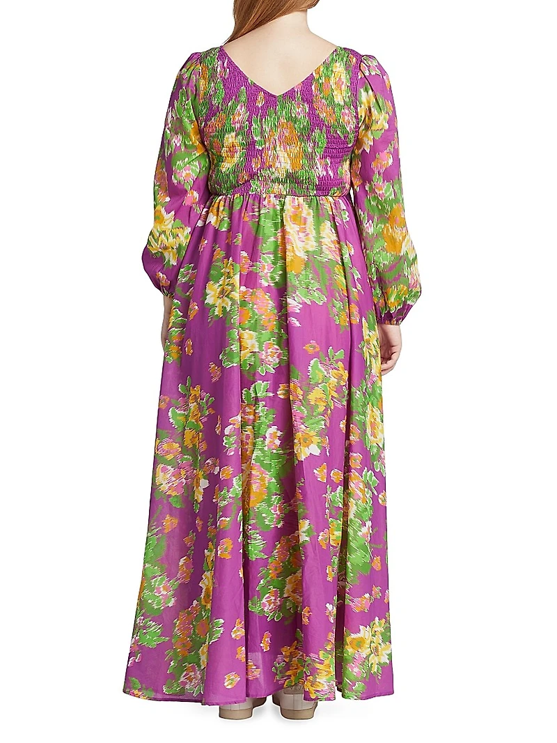 Smocked Floral Maxi Dress