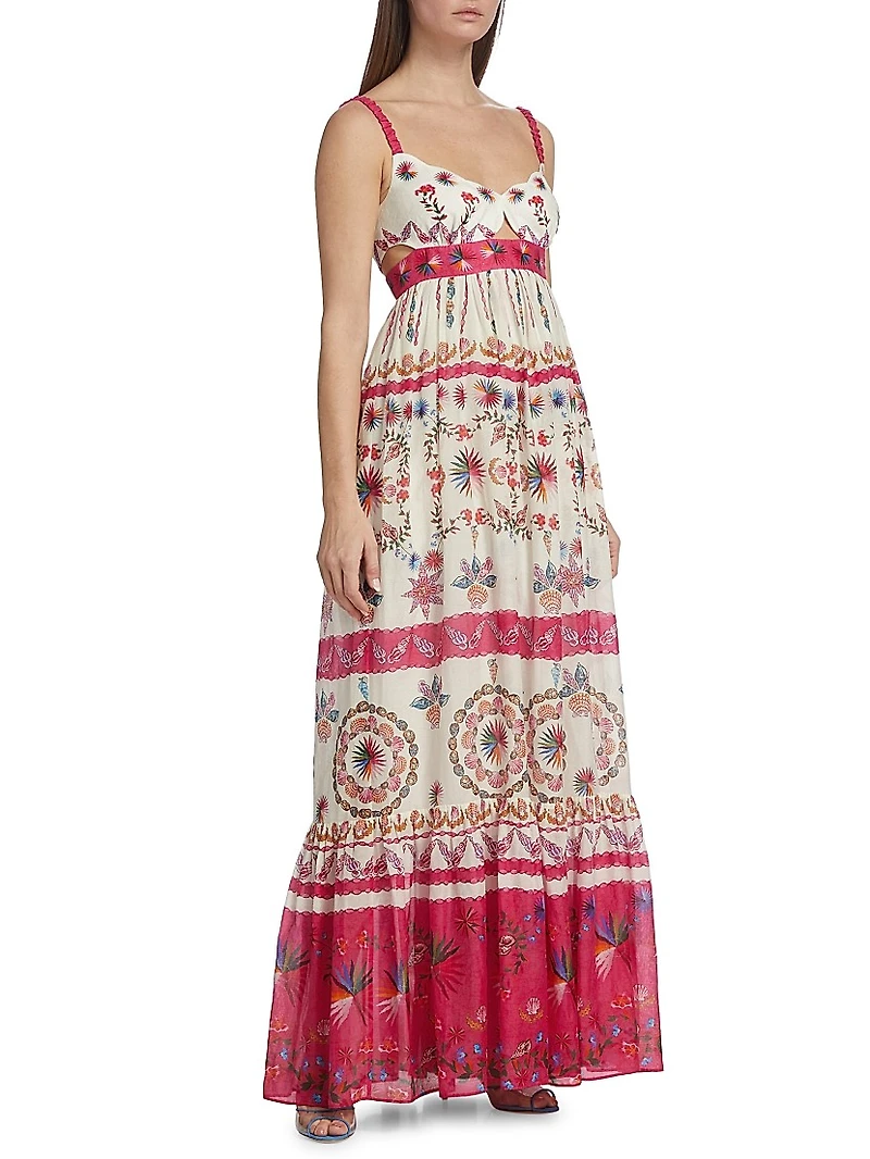 Naki Printed Linen Maxi Dress