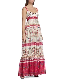 Naki Printed Linen Maxi Dress