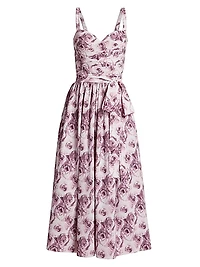 Arik Floral Tie Midi-Dress