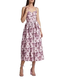 Arik Floral Tie Midi-Dress