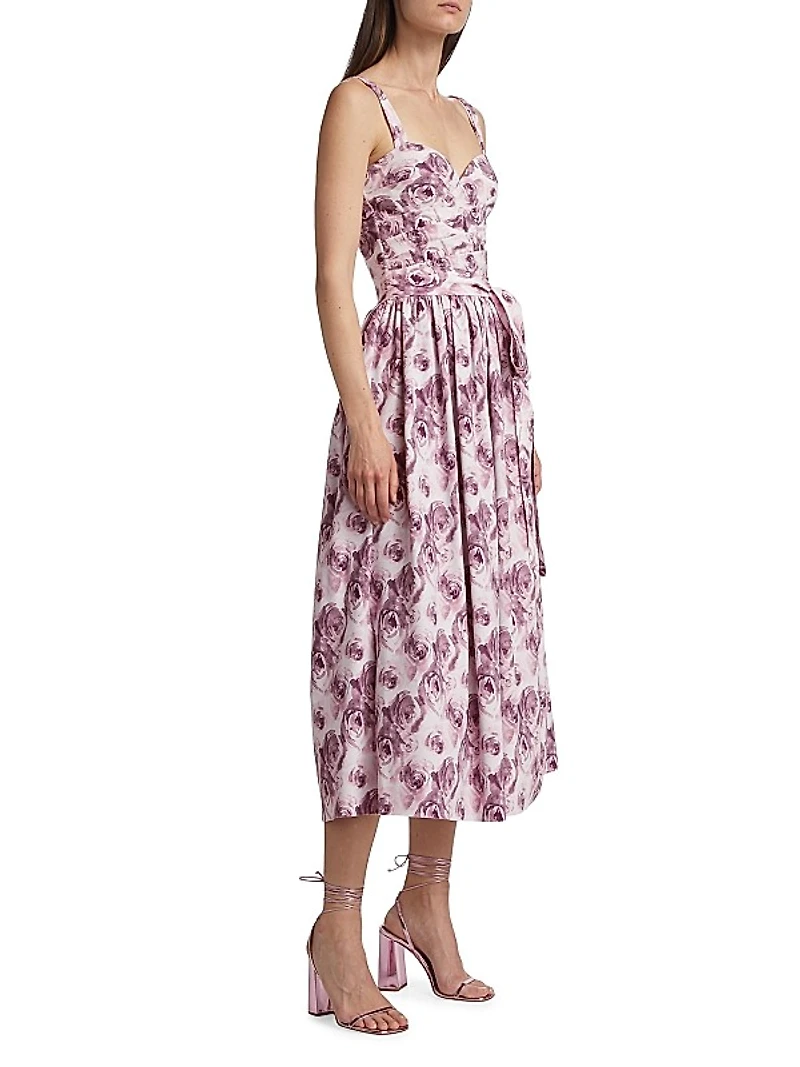 Arik Floral Tie Midi-Dress
