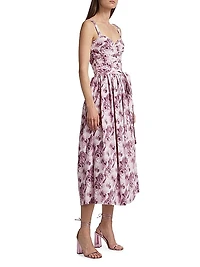 Arik Floral Tie Midi-Dress