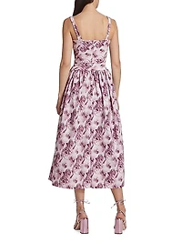 Arik Floral Tie Midi-Dress