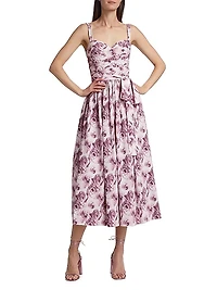 Arik Floral Tie Midi-Dress
