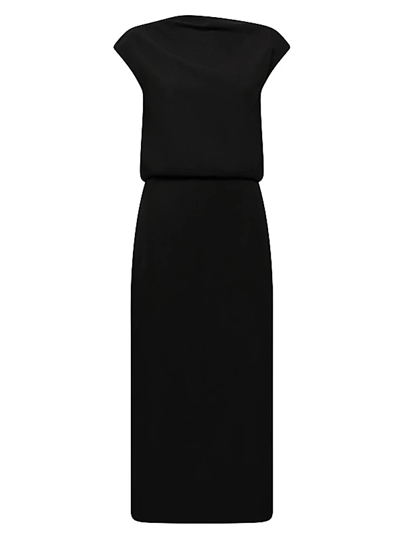 Paloma Open-Back Wrap Midi-Dress
