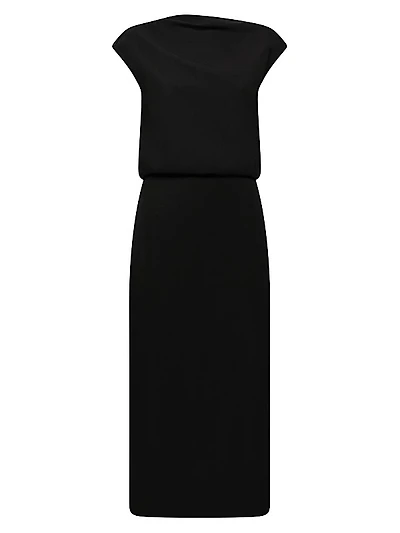 Paloma Open-Back Wrap Midi-Dress