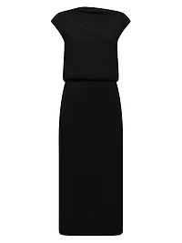 Paloma Open-Back Wrap Midi-Dress