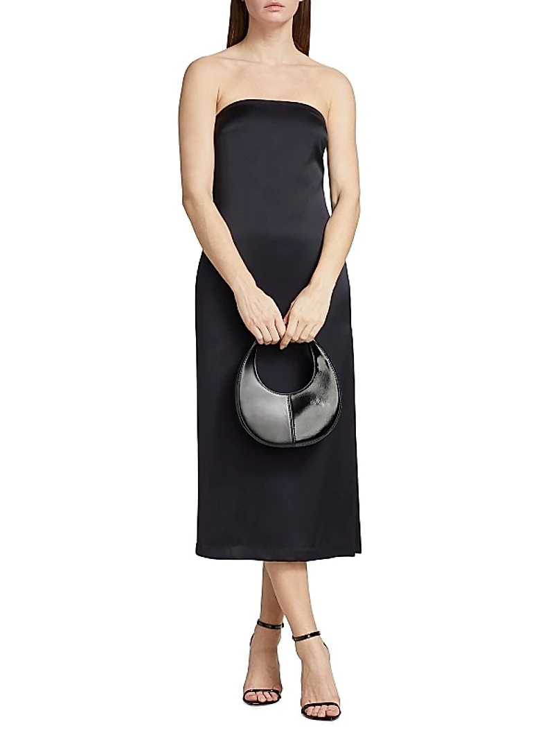 Lisa Satin Strapless Midi-Dress