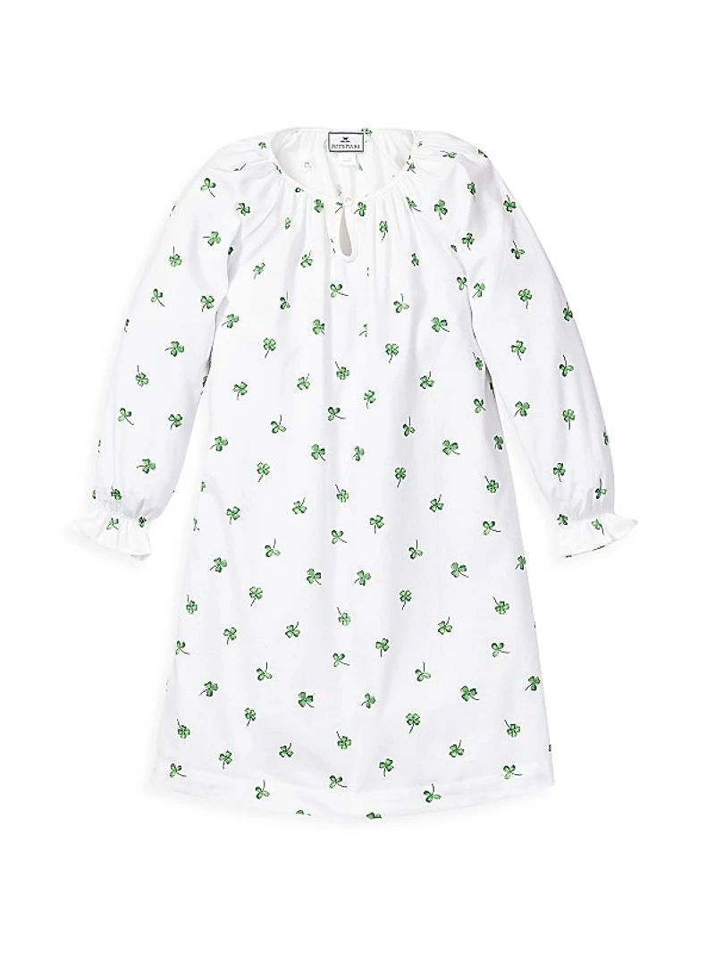 Little Girl's & Girl's Shamrock Print Dress