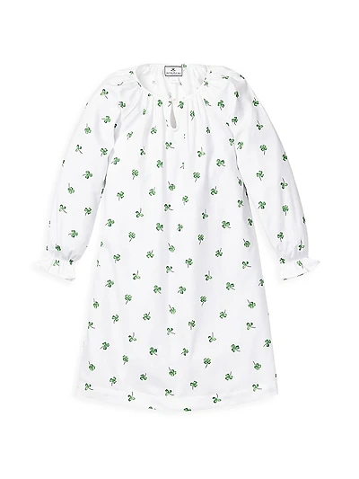 Little Girl's & Girl's Shamrock Print Dress
