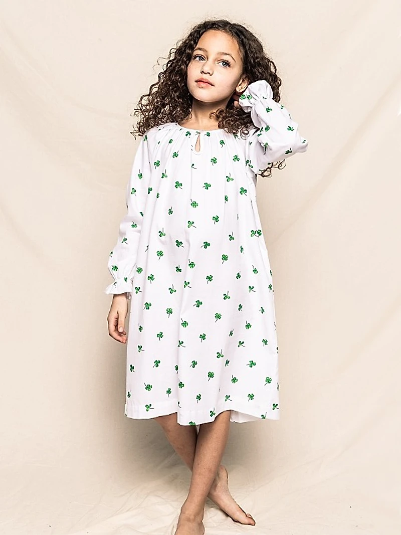 Little Girl's & Girl's Shamrock Print Dress
