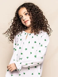 Little Girl's & Girl's Shamrock Print Dress