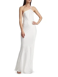 One-Shoulder Bias-Cut Gown