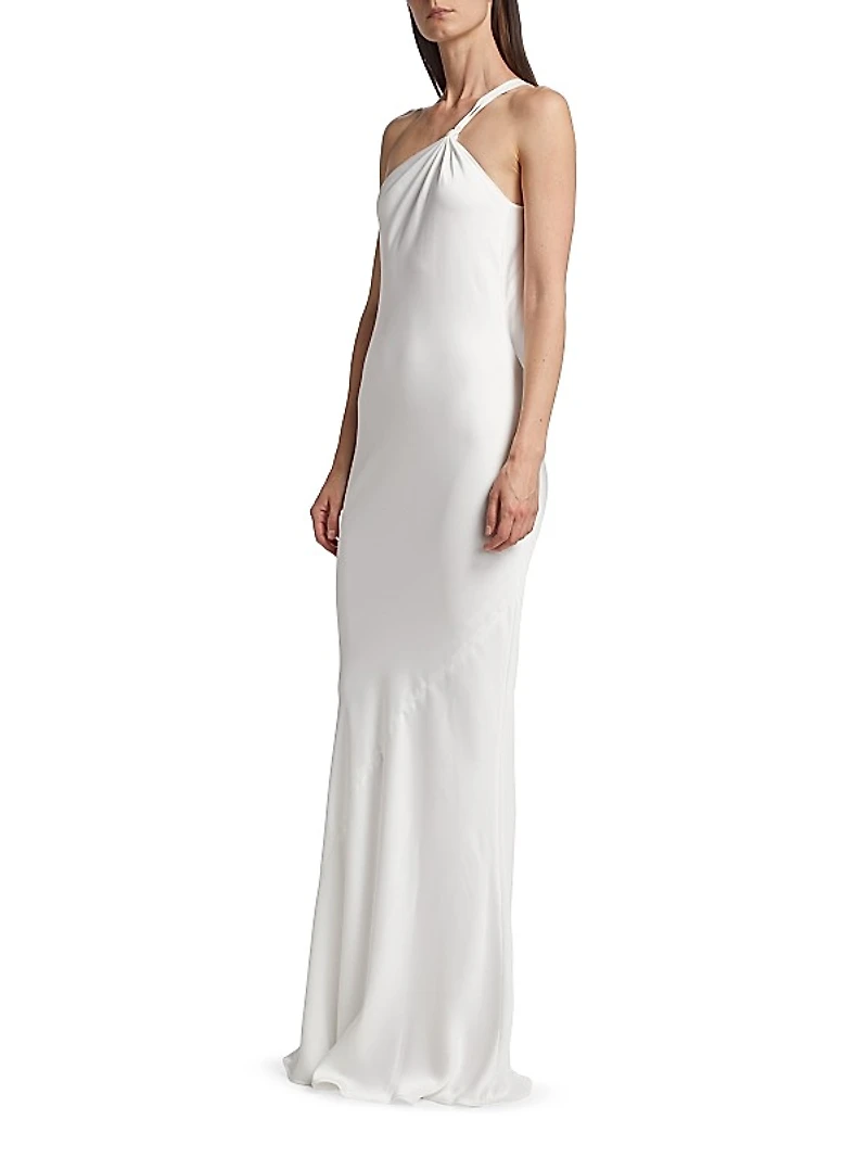 One-Shoulder Bias-Cut Gown