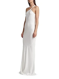One-Shoulder Bias-Cut Gown