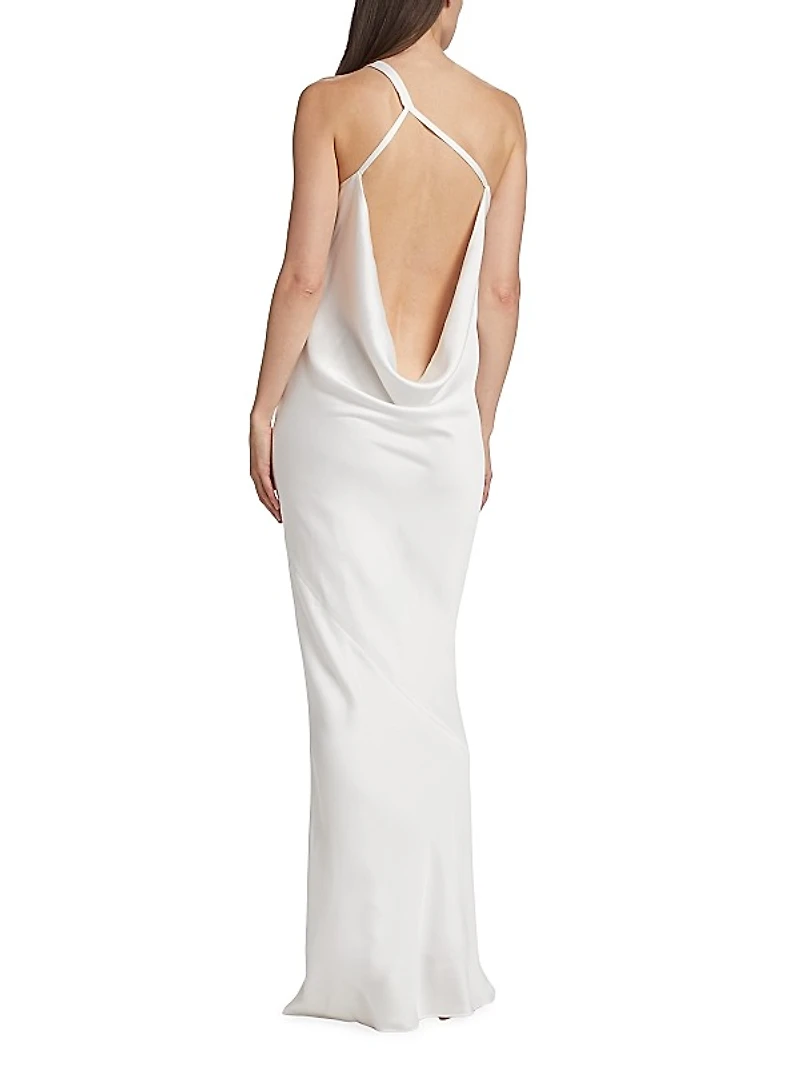 One-Shoulder Bias-Cut Gown