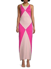 Colorblock Knit Maxi Dress