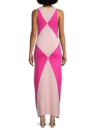Colorblock Knit Maxi Dress