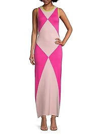 Colorblock Knit Maxi Dress